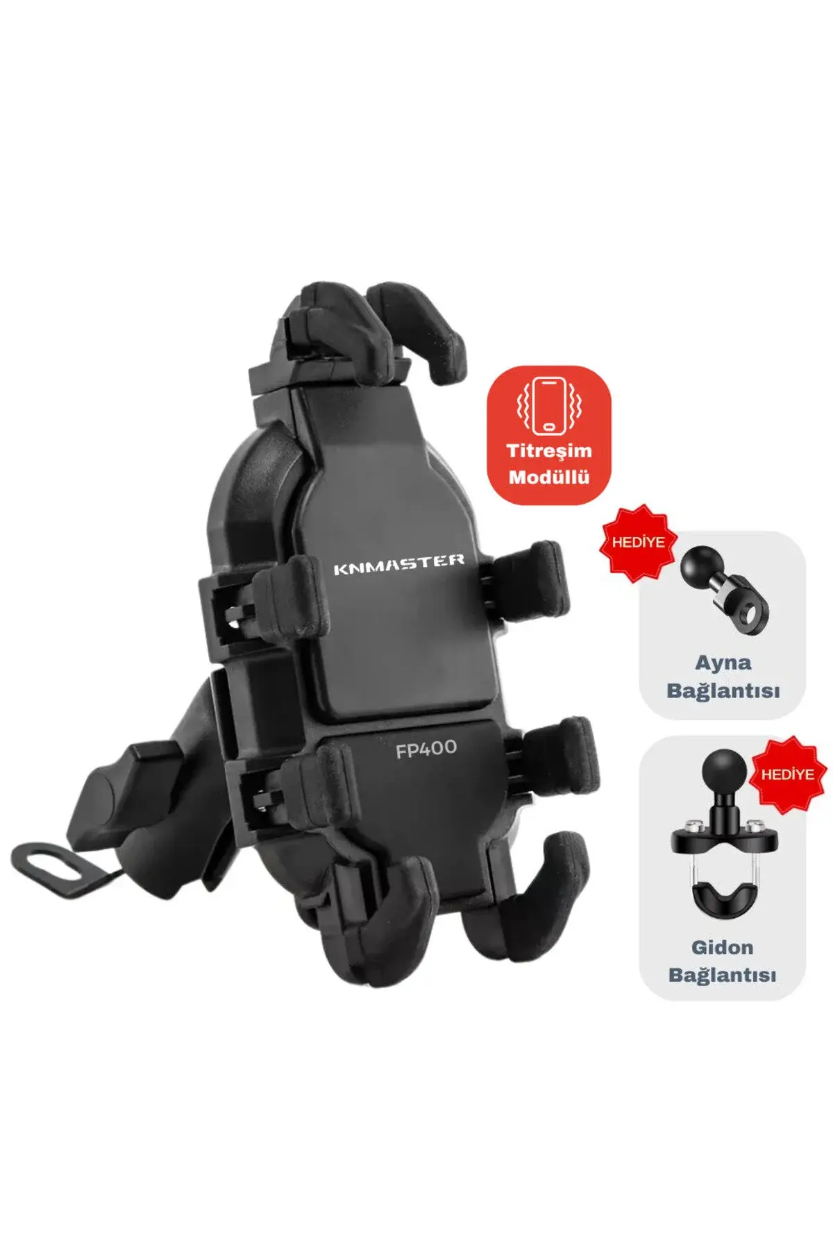 TELEFON TUTUCU TİTREŞİM ENGELLEYİCİ KN FP400 AYNA VE GİDON