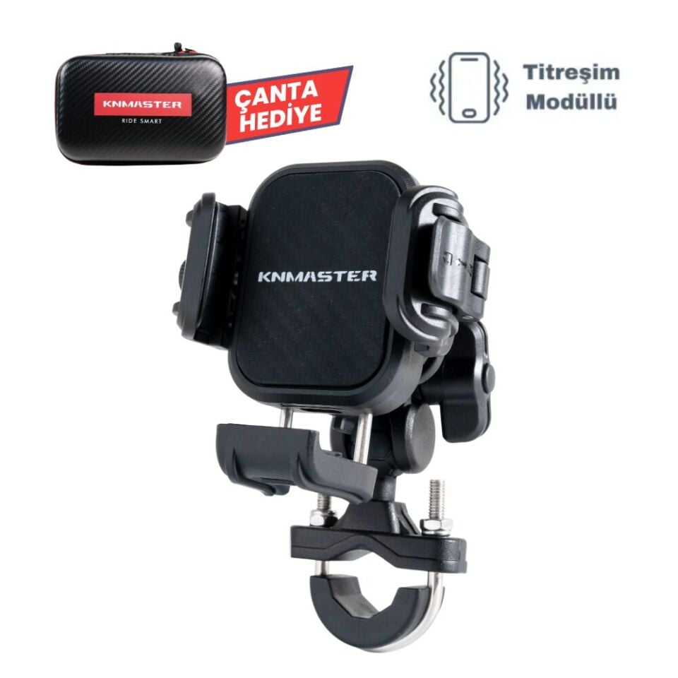 KNMASTER TT-870 Titreşim Önleyicili Motosiklet Telefon Tutucu