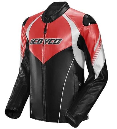 SCOYCO JK187 SİYAH-KIRMIZI 4 MEVSİM DERİ ERKEK MOTOSİKLET MONTU