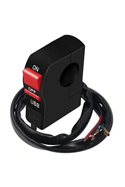 Monero Motosiklet Sis Far Düğmesi USB Çıkışlı