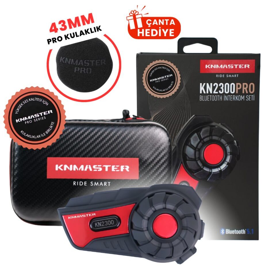 Knmaster KN2300 Motosiklet Kask İnterkom Bluetooth Intercom Kulaklık Seti