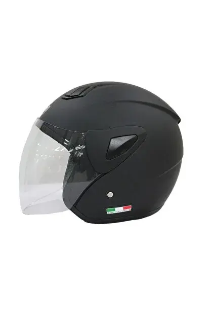 Sway Kask Sw-733 Mat Siyah Şeffaf Camlı