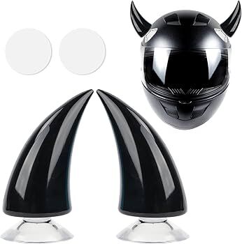 Kask Boynuz Süsü Aksesuarı Takım Siyah Kask Boynuzu