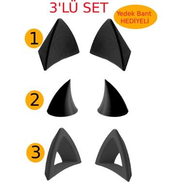 Rüzgar Tutmaz Kedi Kulağı Sağ Sol Takım-Siyah