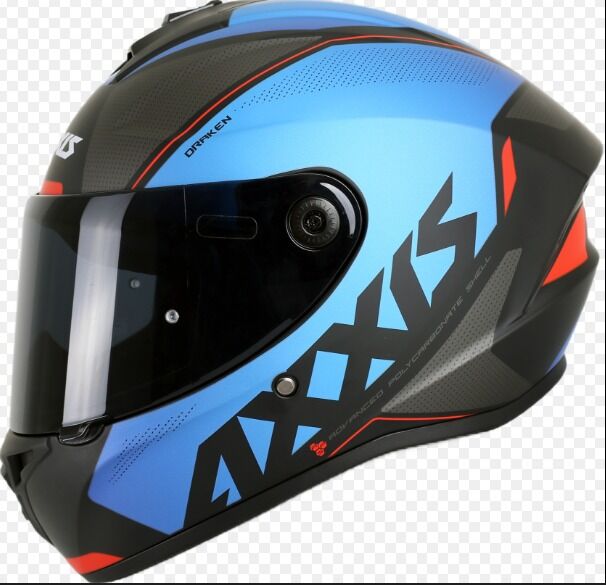 AXXIS Siyah - Mavi Motosiklet Kaskı ( Vizör Hediyeli )