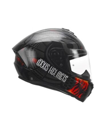 AXXIS Siyah - Yazılı Motosiklet Kaskı ( Vizör Hediyeli )