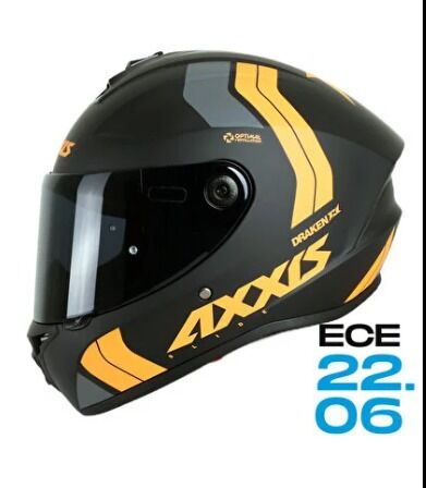 AXXIS Siyah - Sarı Motosiklet Kaskı ( Vizör Hediyeli )