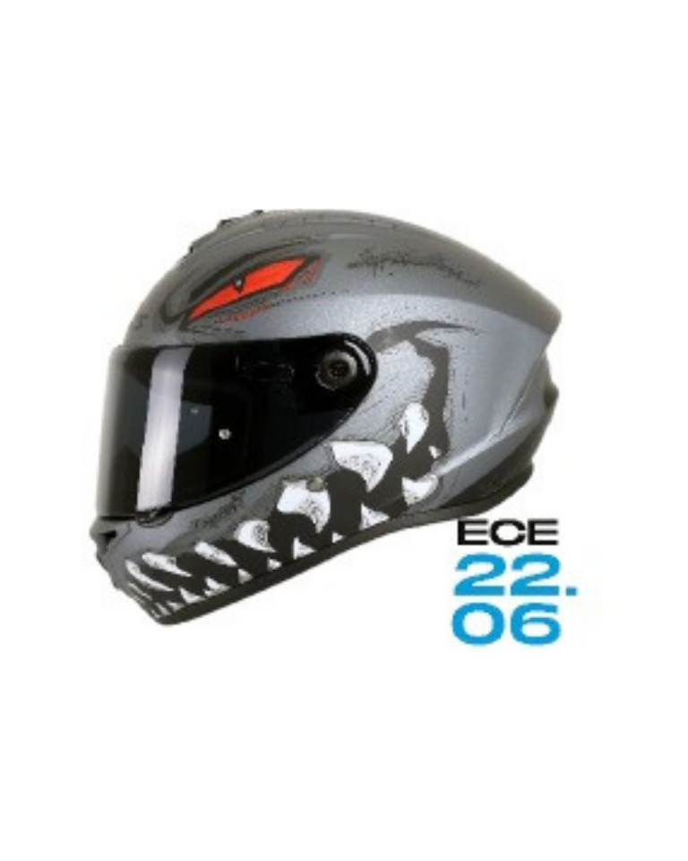 AXXIS Turuncu - Gri Grafikli Motosiklet Kaskı ( Vizör Hediyeli )