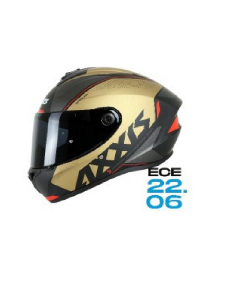 AXXIS Siyah Mavi - Siyah Gold Motosiklet Kaskı ( Vizör Hediyeli )