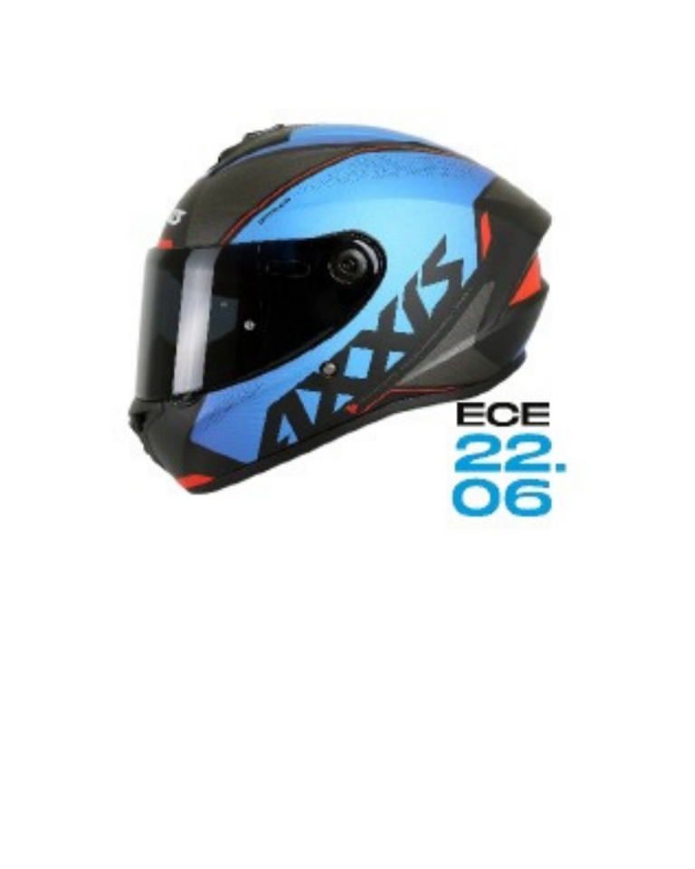 AXXIS Siyah Mavi - Siyah Gold Motosiklet Kaskı ( Vizör Hediyeli )