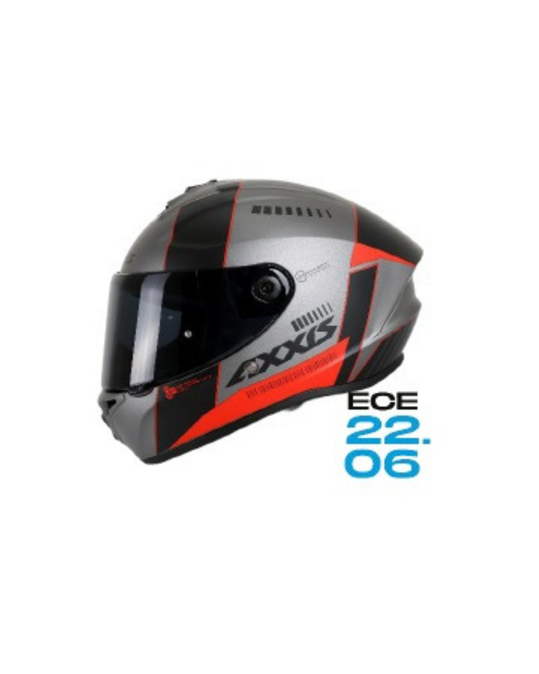 AXXIS Siyah Gri Kırmızı - Siyah Gri  Motosiklet Kaskı ( Vizör Hediyeli )