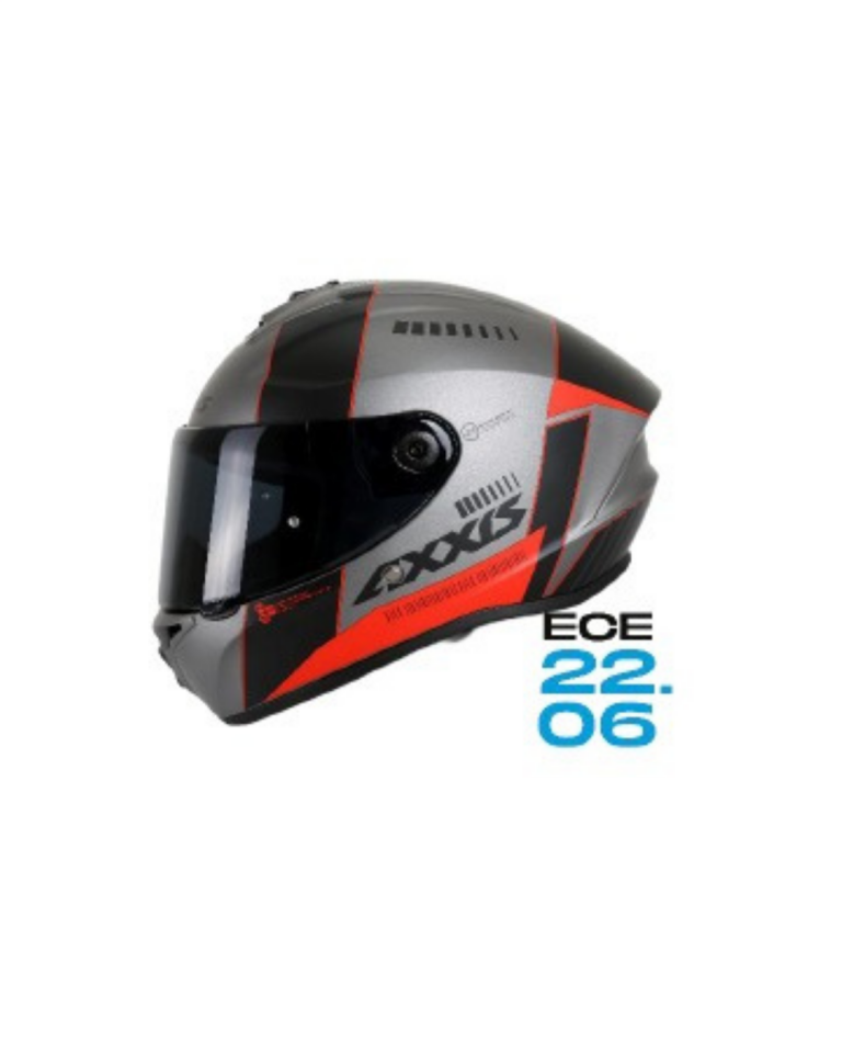 AXXIS Siyah Gri Kırmızı - Siyah Gri  Motosiklet Kaskı ( Vizör Hediyeli )