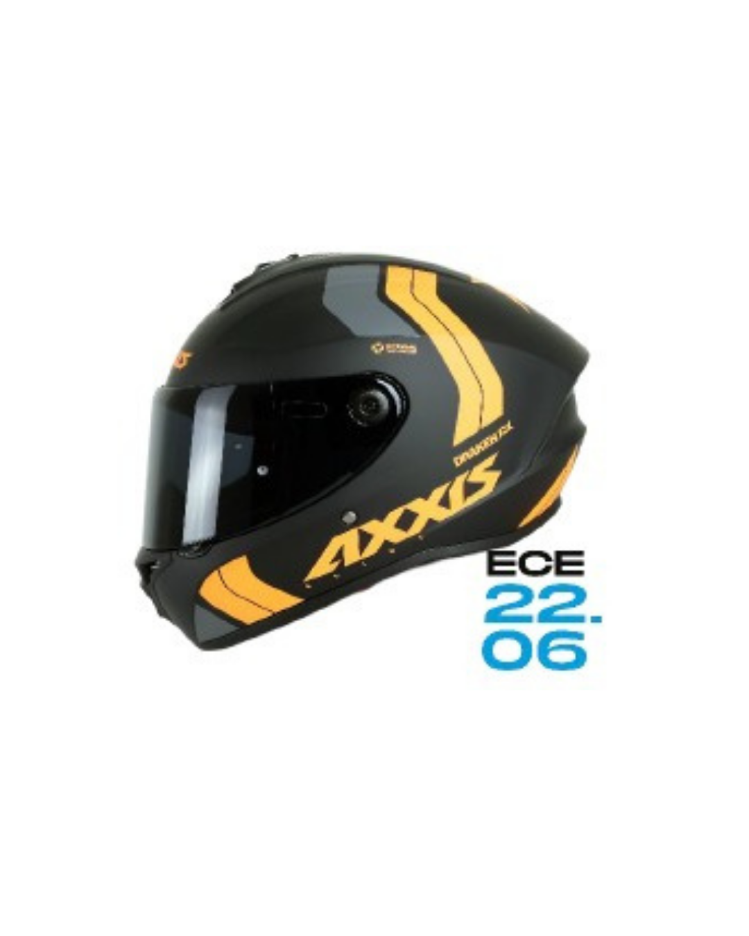 AXXIS Siyah Sarı - Siyah Mavi Motosiklet Kaskı ( Vizör Hediyeli )