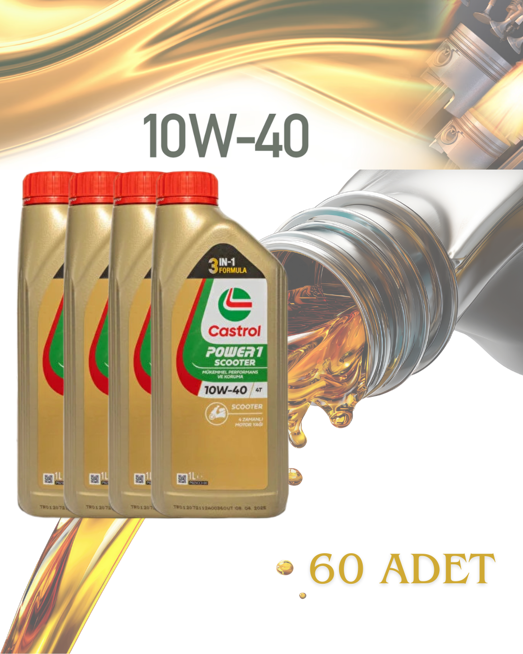 Castrol Scooter 10w-40 60 Adet (5 Koli)