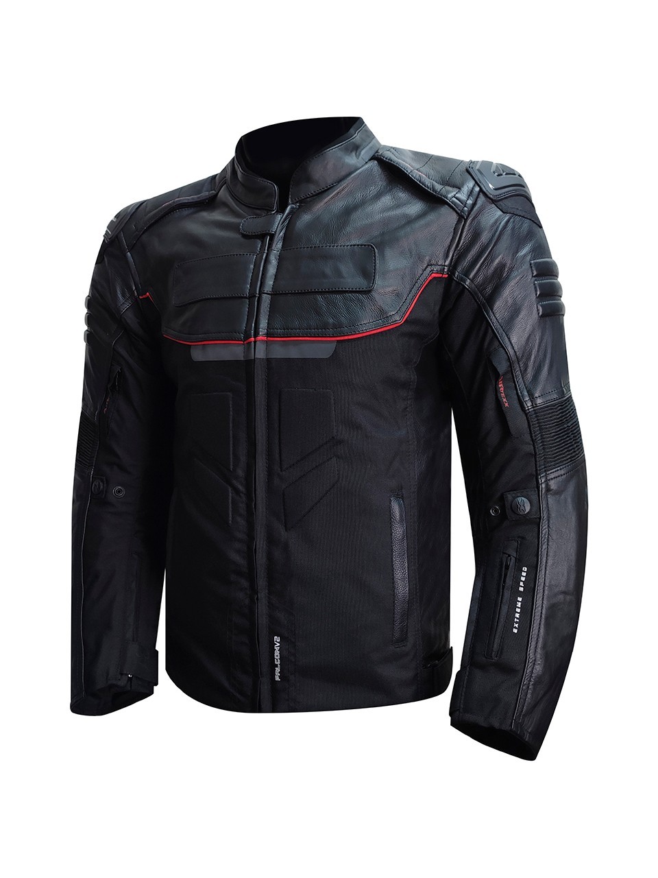 Prosev Falcon Leather Erkek Dört Mevsim Motosiklet Mont Siyah Prosev Falcon Leather Erkek Dört Mevsim Motosiklet Mont Siyah